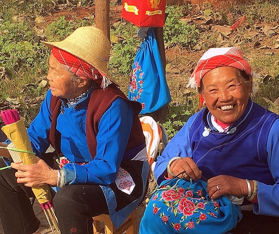 Dulong Valley trekking with Whistling Arrow Drung lady with full facial tattoo, Yunnan, China